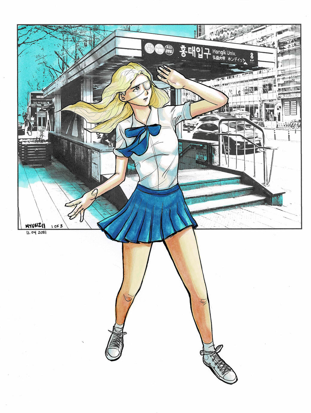 Ink & Copic Marker On Paper